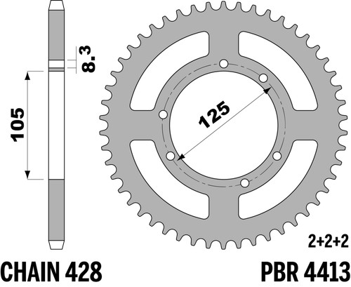 Pbr rear sprocket - for, derbi