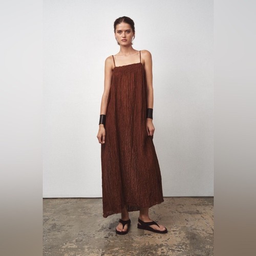 Zara chocolate brown - brown, ramie