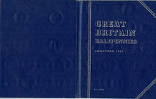 Whitman Coin Folder Halfpennies 1937 to 1967 Number 9680 Complete with 34 Coins