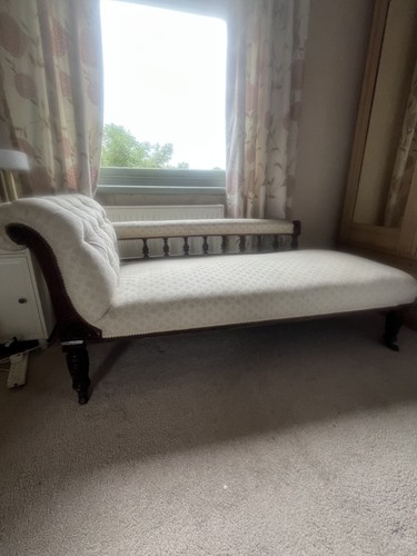 Antique edwardian cream chaise - antique,