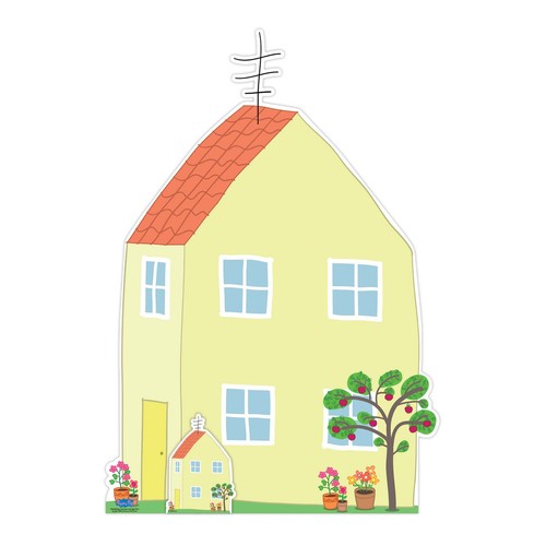 Peppa pig house with - peppa, apple