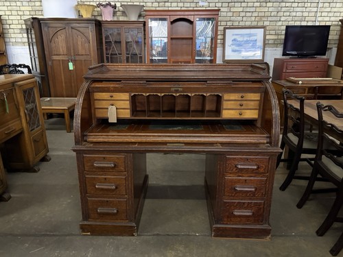 Edwardian roll top desk - top,