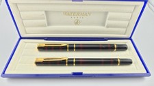 Waterman Laureat Mineral Red Fountain Pen Medium Point And Ball Point Pen Set