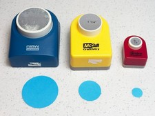 Lot of 3 Circle Paper Punches – Marvy Uchida, McGill 1¼", Family Treasures 9/16"