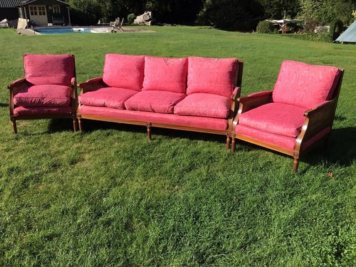 Vintage french bergere suite - vintage, suite.