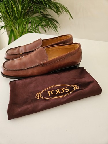 Tod brown leather loafers - tod's,