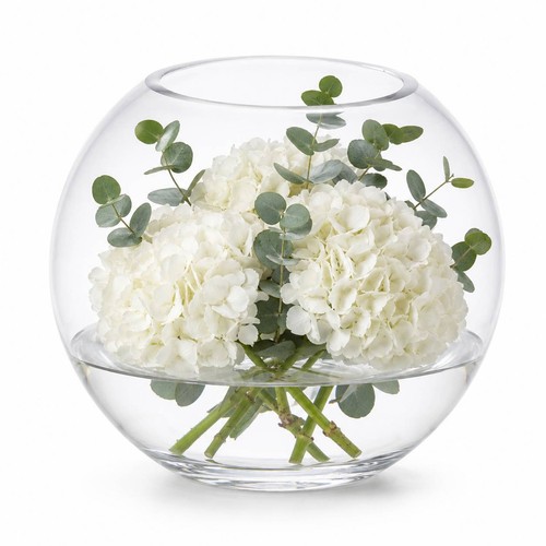 Clear glass flower vase - clear,