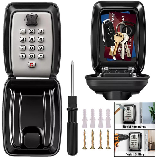 Key lock box with - with, push