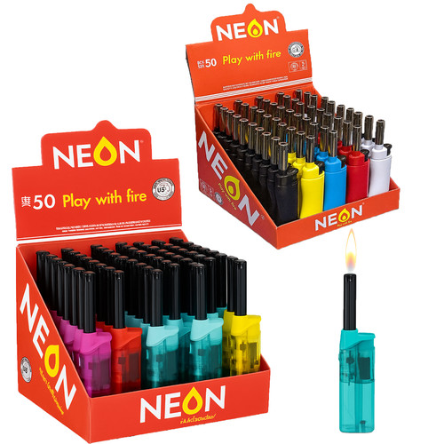 Neon butane lighter disposable - neon,