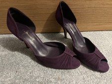 LK Bennett Purple Suede Open Toe Pumps Stiletto Heels Dress Shoes 36 UK3