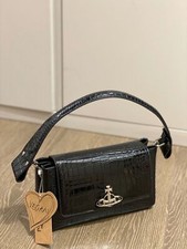 Vivienne Westwood HAZEL Medium Black leather Handbag Shoulder Bag Crossbody Bag