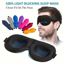 Eye Cover Soft Padded Sleep 3D Eye Mask Blackout Luxurious Blindfold Travel UK✅