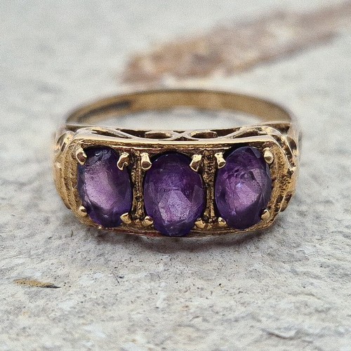 Vintage 9ct amethyst ring - vintage,