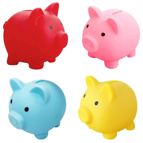 Cute piggy bank - bank, coins