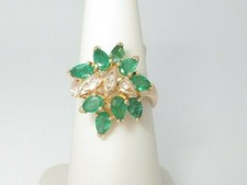 Natural Emerald Diamond Rings