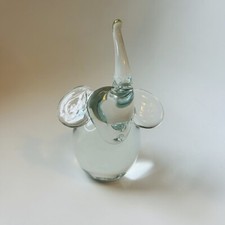 Hand Blown Clear Glass Elephant Figurine