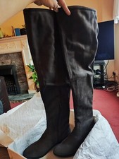  ALDO Elinna Dark Grey Faux Suede Over the Knee Boots UK6