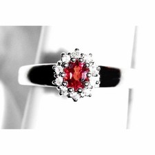 18ct White Gold Padparadscha