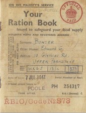 Your Ration Book World War 2