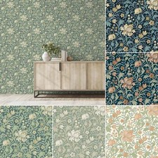 Marian Floral Wallpaper Elegant Flowers Leaves Botanical Vintage Arts & Crafts