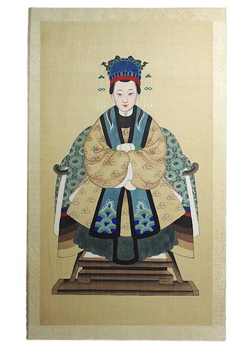 Chinese silk painting ancestor - chinese,