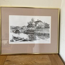 Ltd edition Signed Norwegian Xylography Art Asbjørn Svenden 198/250 Egersund