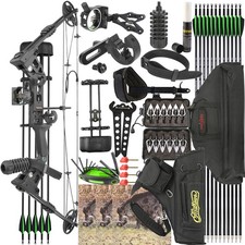 Archery Compound Bow Bag Quiver Arrow Set 20-70lb Adjust Bow Hunting 320FPS R/LH