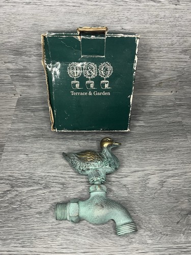 Vintage brass duck garden - duck,