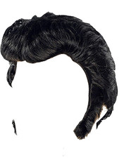 Black Elvis Wig with Sideburns