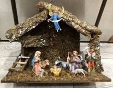 Vintage Christmas Nativity Scene, Decoration. Made In ITALY, resin figures.