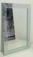 New Elegant Silver Glitter Wall Mirror Stylish Look Living Room Bedroom 40x60cm