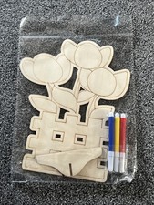 Wooden kids colour own flower