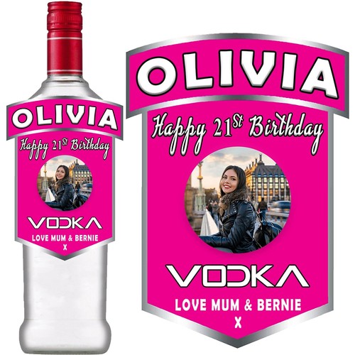 Photo personalised pink bottle - personalised,