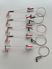 5 X PIKE TRACES 20LB WIRE FISHING ZANDER SNAP TACKLE DEAD BAIT RIGS