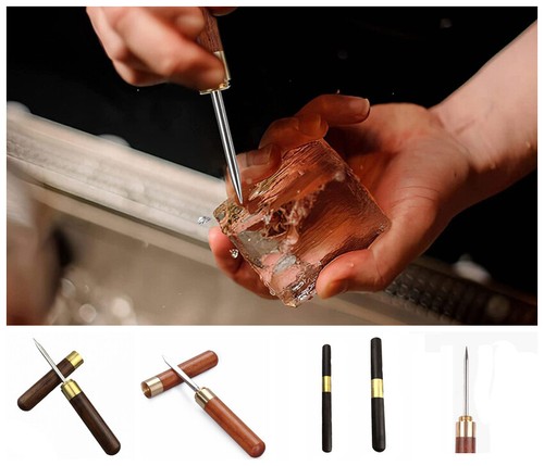Ice pick with wooden - with, handle