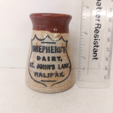 Small Antique The Dairy St Johns Lane Halifax Churn Shaped Printed Cream Pot