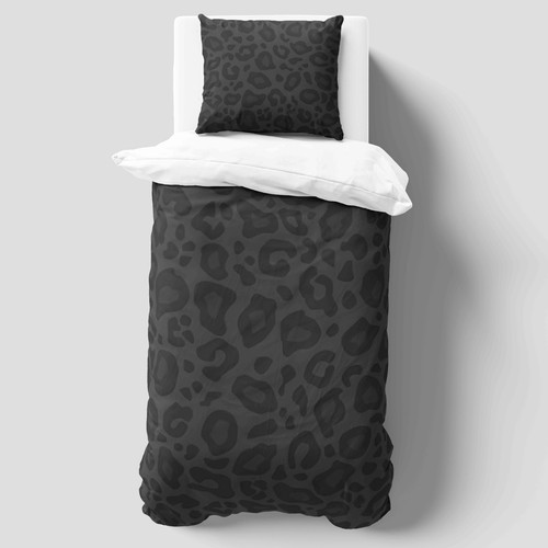 Leopard black duvet cover - leopard,
