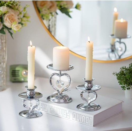 Unity candle holder - candle, silver