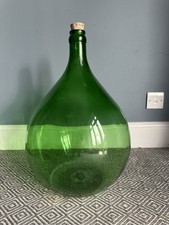 25l Green Glass Demijohn Vintage Display Piece