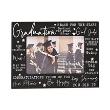 Black Graduation Photo Frame 6' x 4' with White wording