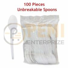 WHITE STRONG PLASTIC SPOONS FOR PARTIES WEDDING CATERING RESTAURANT WHOLESALE