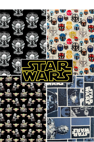Star wars cotton fabric blocks - fabric,