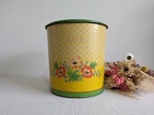 Vintage 1930s 40s Handiware Large Flour Storage Tin / Canister Rare Prop Kitchen