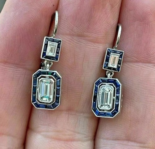 Vintage style emerald cut lab - vintage,