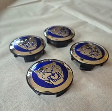 Jaguar Set Of 4 Blue 58mm Center Wheel Hub Caps For F-type XJR XF XJ XK F-pace