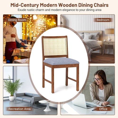 Rattan dining chair pack - rattan, 2-pack