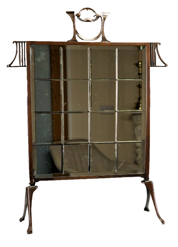 Art nouveau copper firescreen - copper,