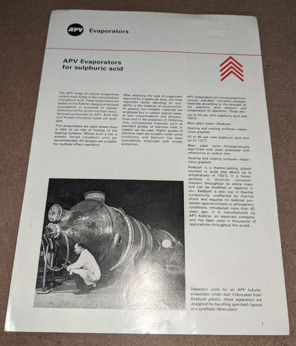 Apv evaporators - apv, evaporators: