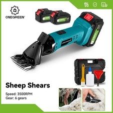 Cordless Sheep Shearing Clippers 500W Electric Shears Variable Speed 2 Battery