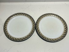 Denby Greenwich Accent 2 x 22.5cm Salad Dessert Lunch Plates Vgc Stoneware